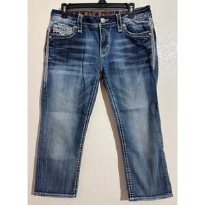 Rock Revival Women Denim Jeans Benna Capri Size 30